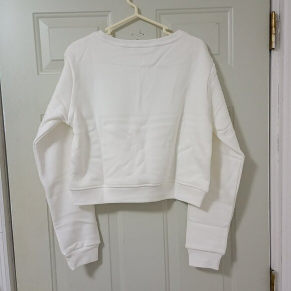 EQYL Set Sweatshirt And Sports Bras Crewneck Black And White Womens Size XL - Picture 7 of 12